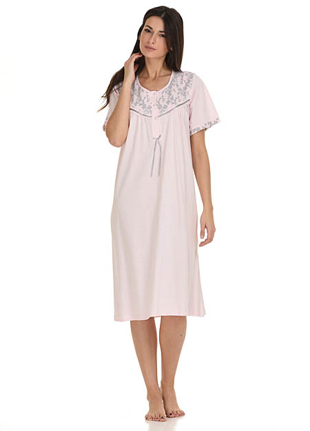 Classic summer nightgown 2376 PRIMAVERA with short sleeves